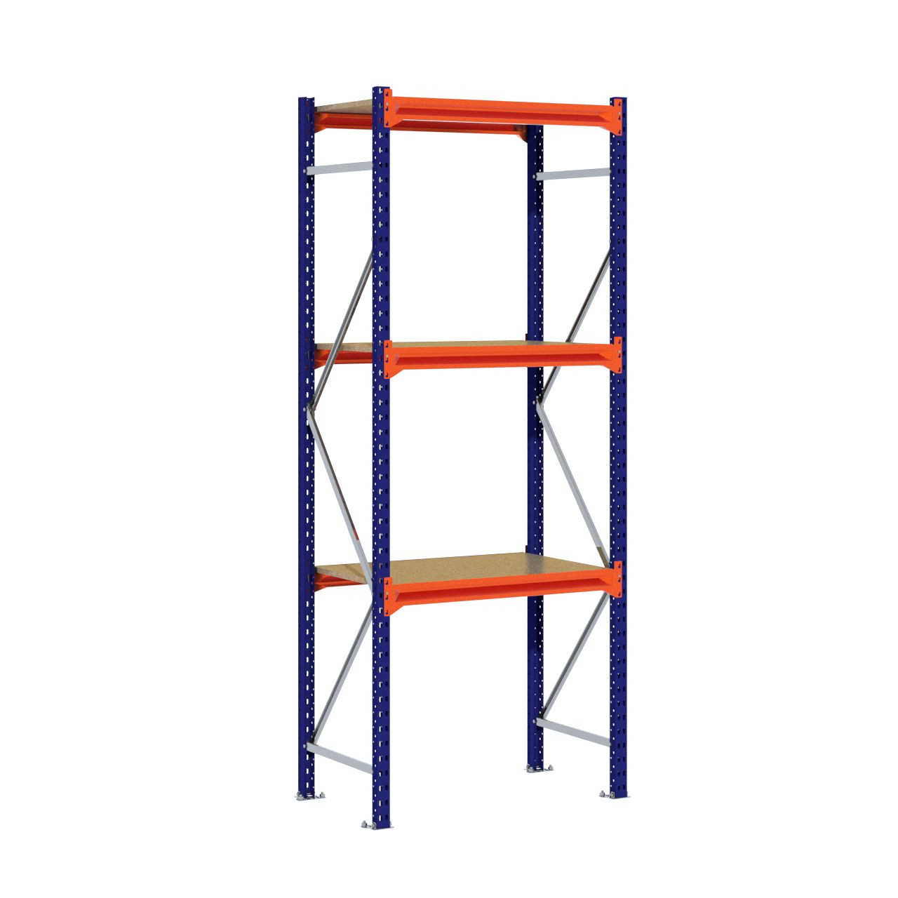 Grootvakstelling 2.500 mm x 1.000 mm x 600 mm (HxLxD) - 3 niveaus