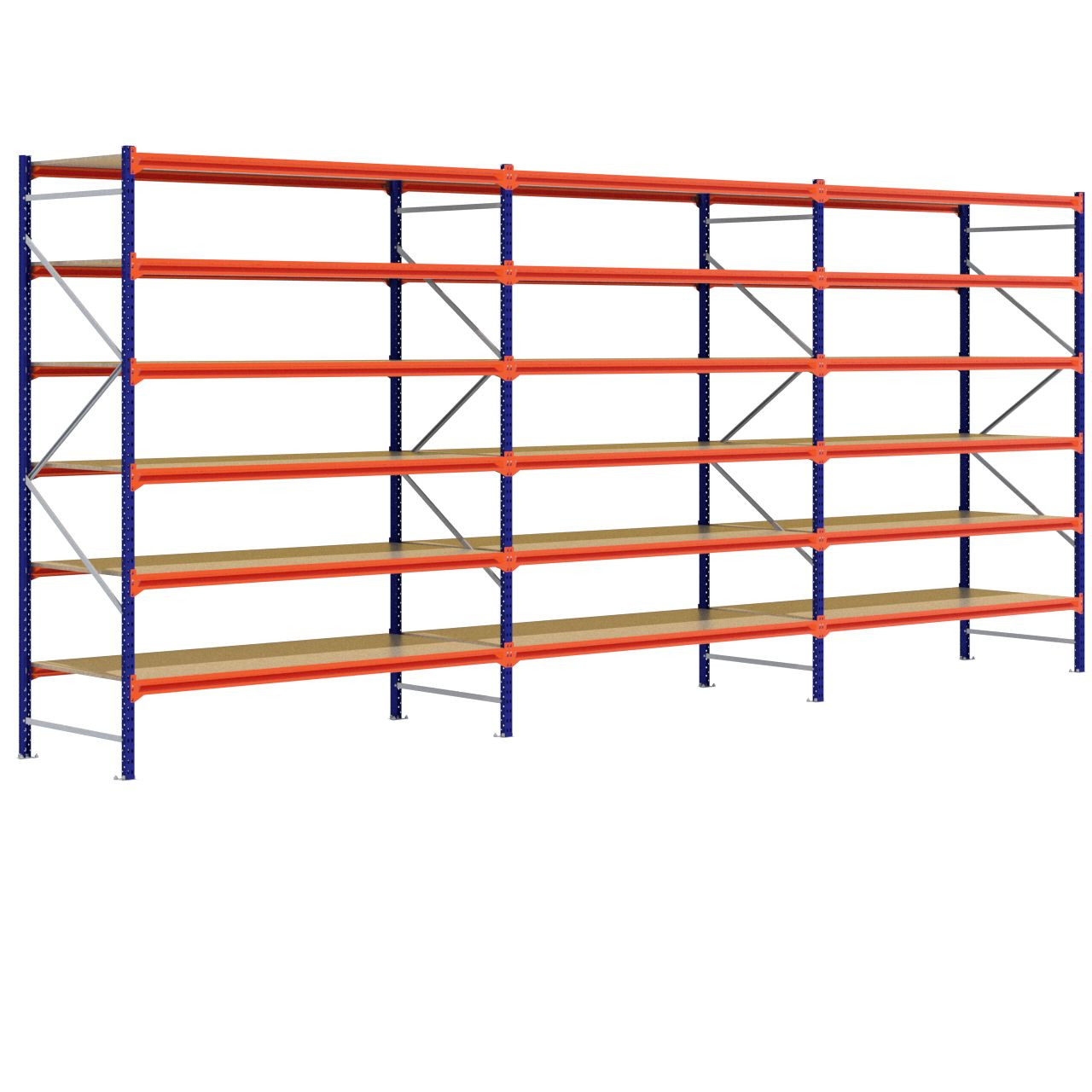 Grootvakstelling 3.000 mm x 7.000 mm x 1.000 mm (HxLxD) - 6 niveaus (Liggers: 2.250 mm)