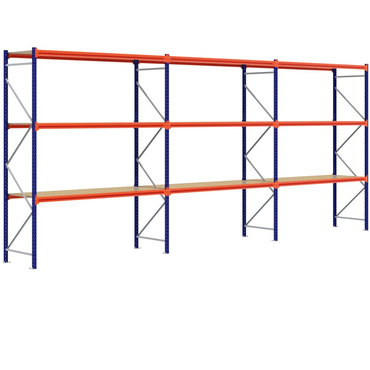 Grootvakstelling 3.000 mm x 7.000 mm x 800 mm (HxLxD) - 3 niveaus (Liggers: 2.250 mm)