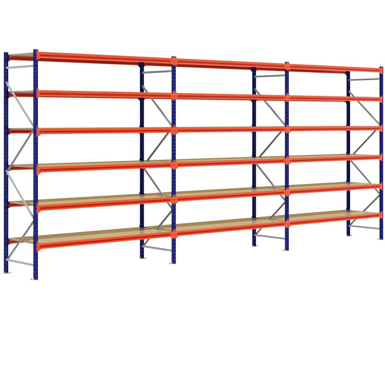 Grootvakstelling 3.000 mm x 7.000 mm x 800 mm (HxLxD) - 6 niveaus (Liggers: 2.250 mm)