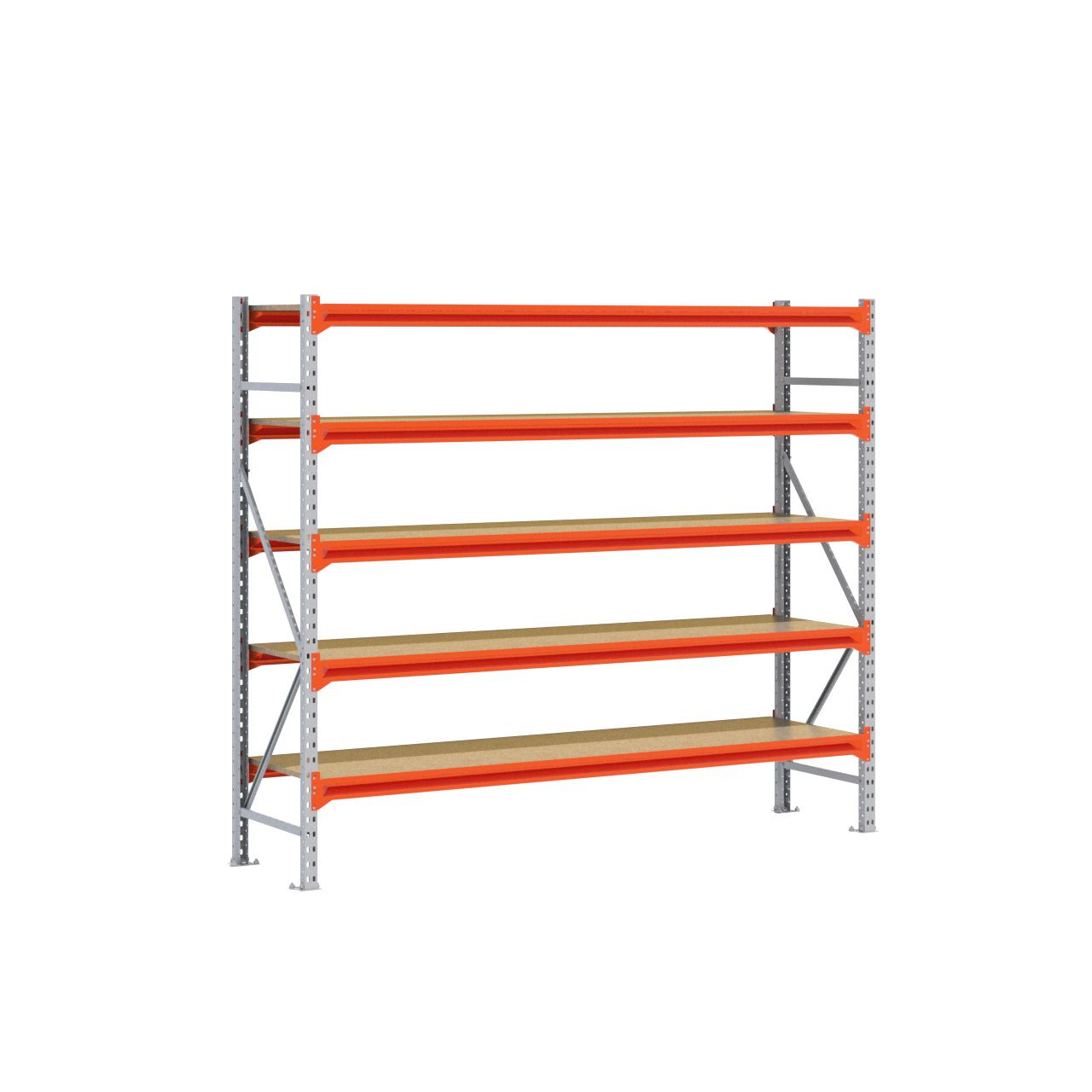 Grootvakstelling 2.000 mm x 2.350 mm x 600 mm (HxLxD) - 5 niveaus GALVA