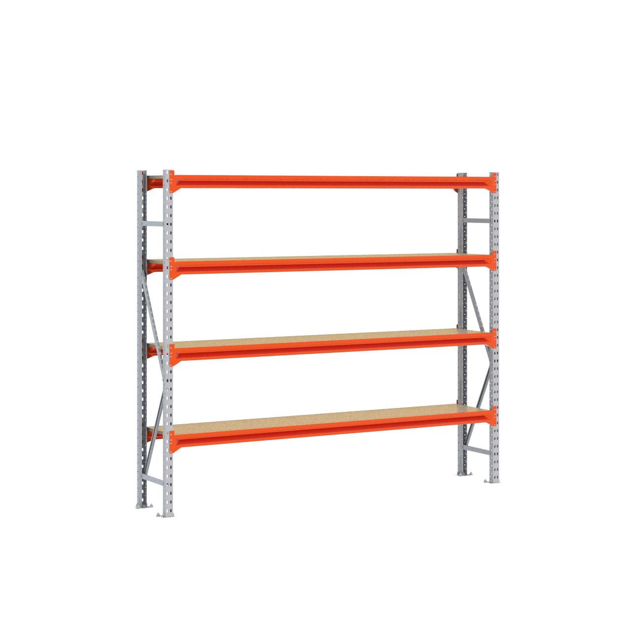 Grootvakstelling 2.000 mm x 2.350 mm x 400 mm (HxLxD) - 4 niveaus GALVA