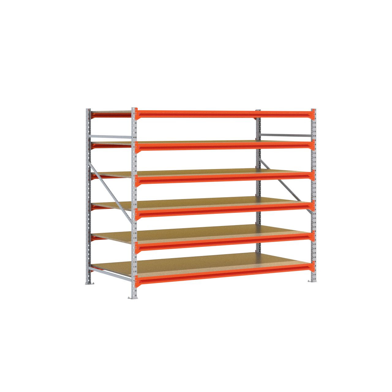 Grootvakstelling 2.000 mm x 2.350 mm x 1.200 mm (HxLxD) - 6 niveaus GALVA