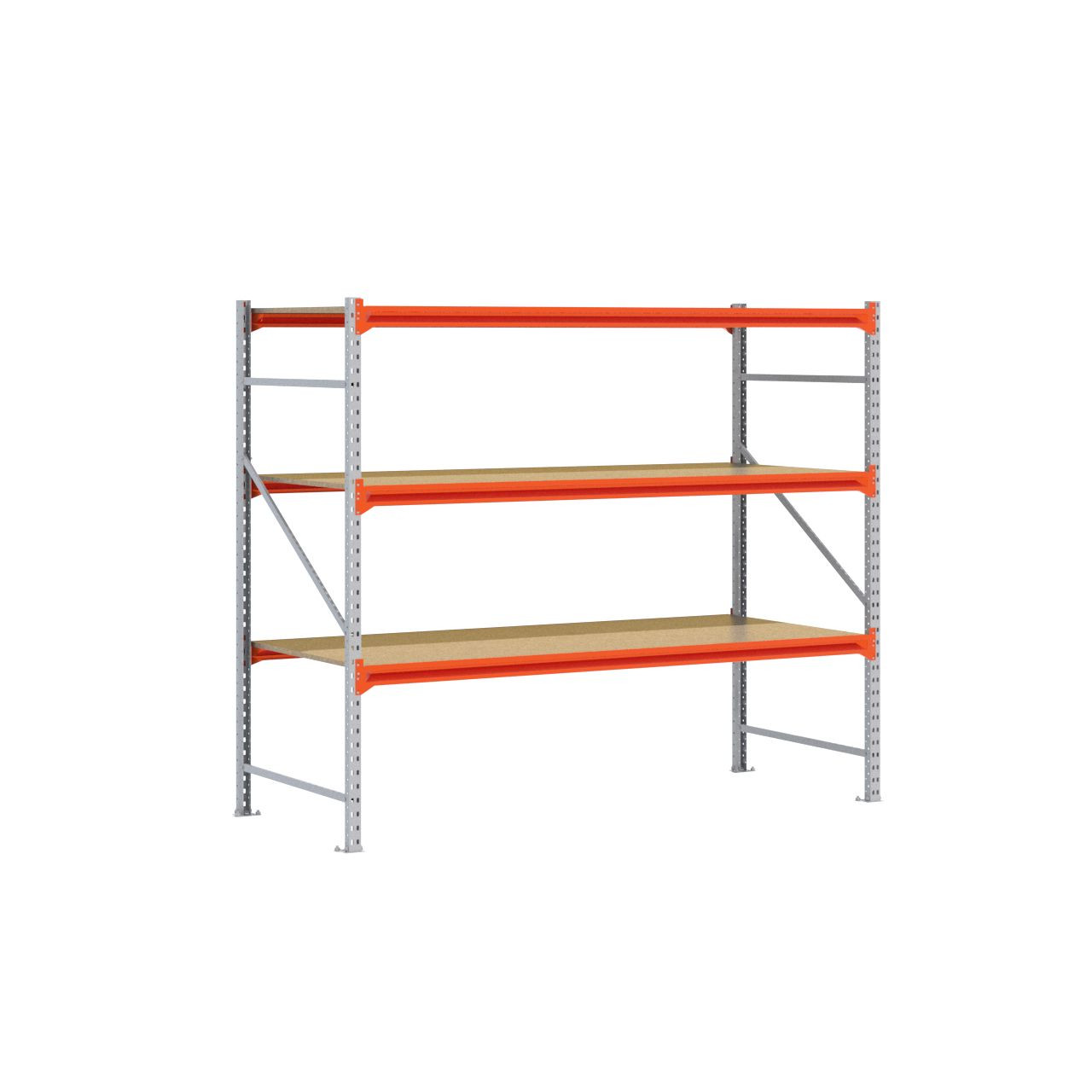 Grootvakstelling 2.000 mm x 2.350 mm x 1.000 mm (HxLxD) - 3 niveaus GALVA