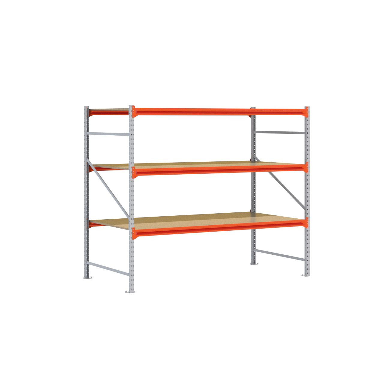 Grootvakstelling 2.000 mm x 2.350 mm x 1.200 mm (HxLxD) - 3 niveaus GALVA