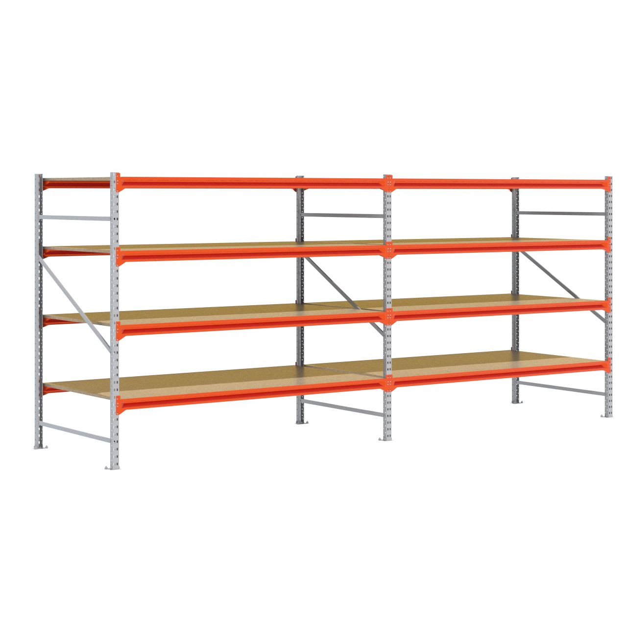 Grootvakstelling 2.000 mm x 4.700 mm x 1.200 mm (HxLxD) - 4 niveaus GALVA
