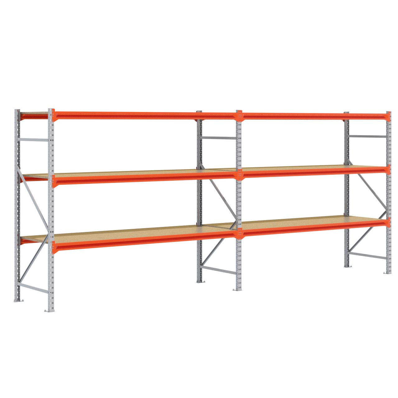 Grootvakstelling 2.000 mm x 4.700 mm x 800 mm (HxLxD) - 3 niveaus GALVA