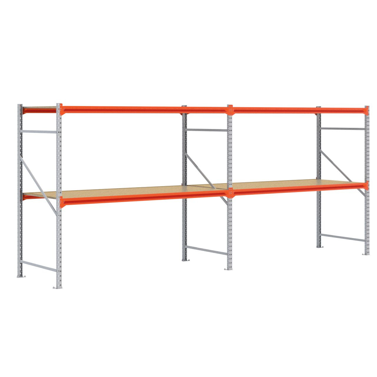 Grootvakstelling 2.000 mm x 4.700 mm x 1.000 mm (HxLxD) - 2 niveaus GALVA