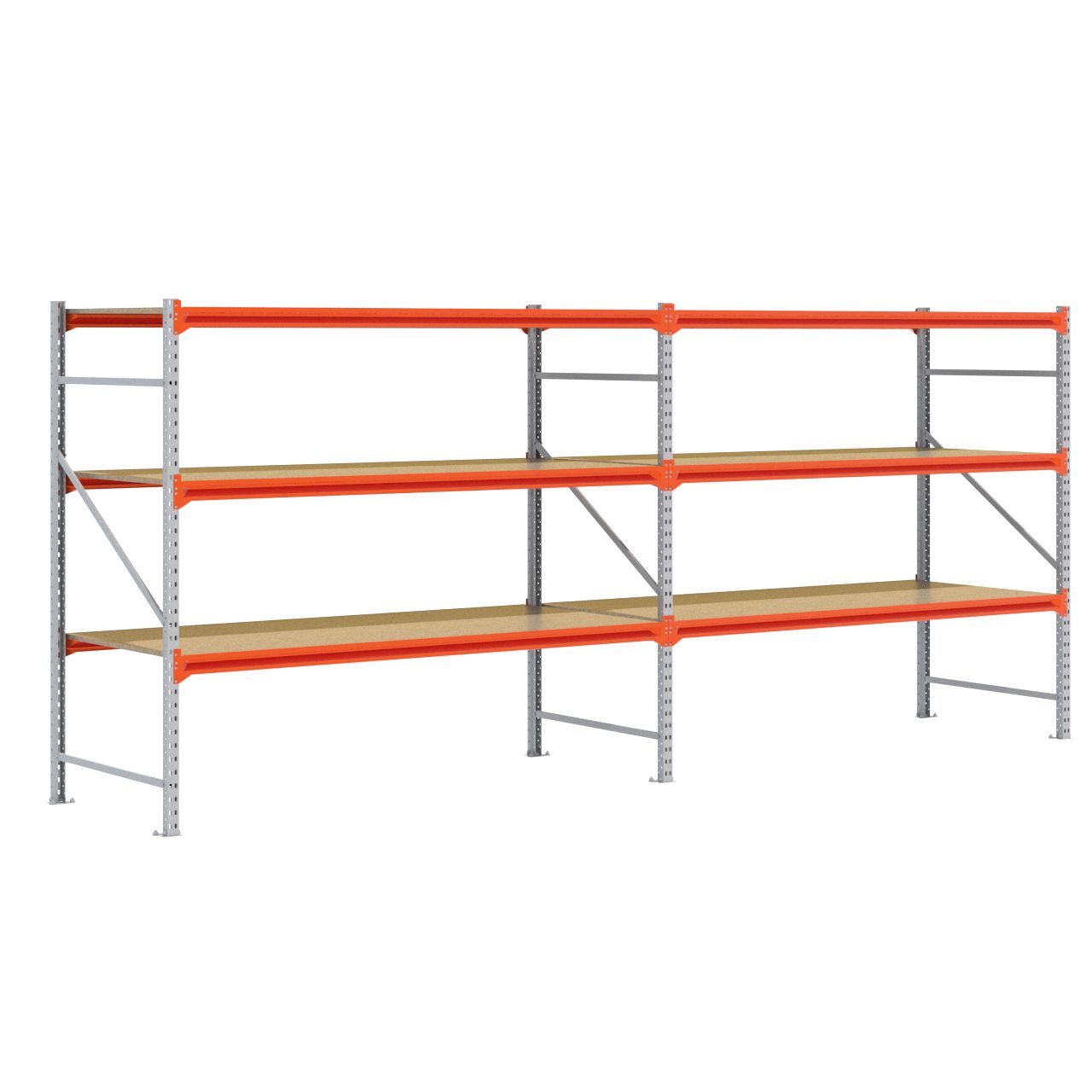 Grootvakstelling 2.000 mm x 4.700 mm x 1.000 mm (HxLxD) - 3 niveaus GALVA