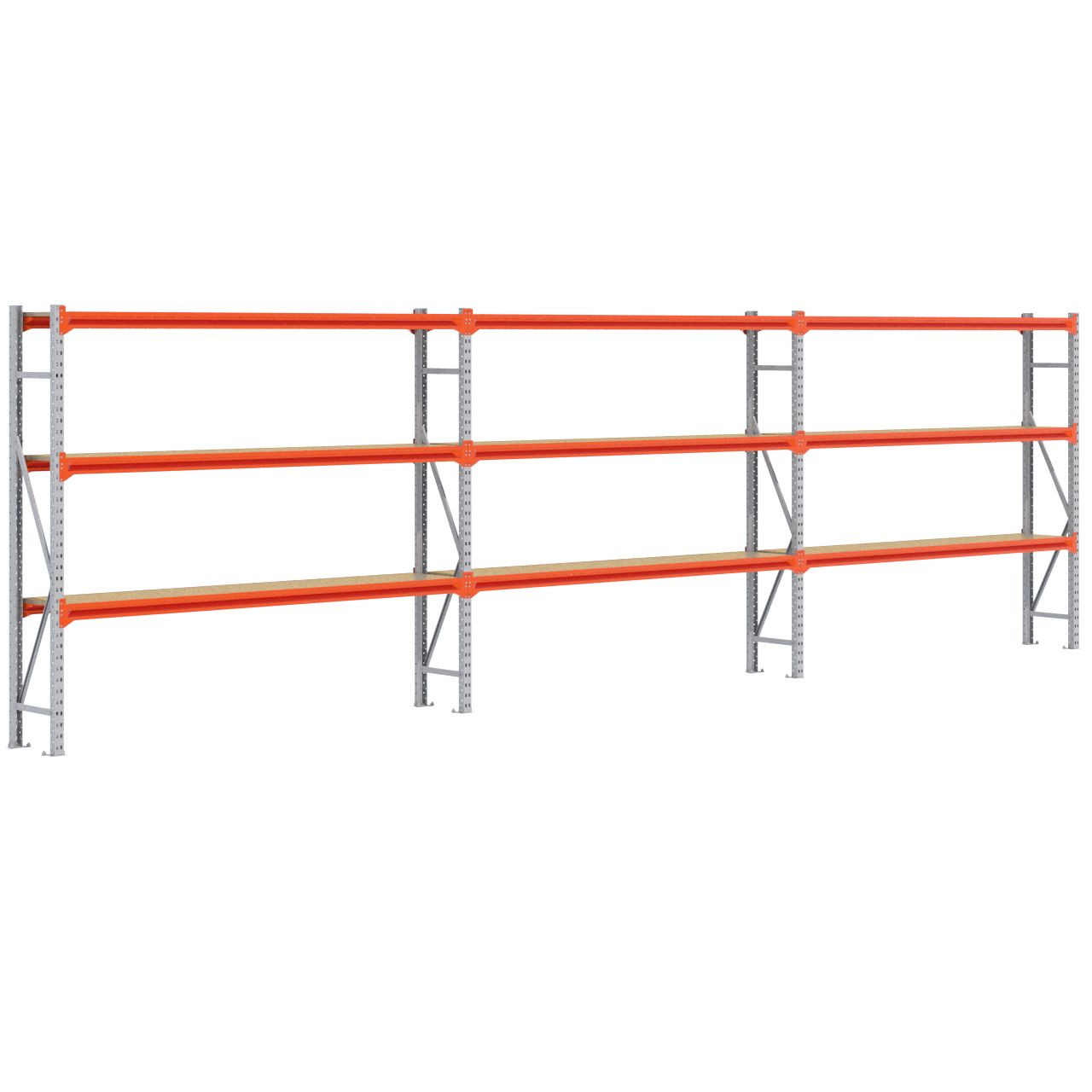 Grootvakstelling 2.000 mm x 7.000 mm x 400 mm (HxLxD) - 3 niveaus GALVA (Ligger 2.250 mm)