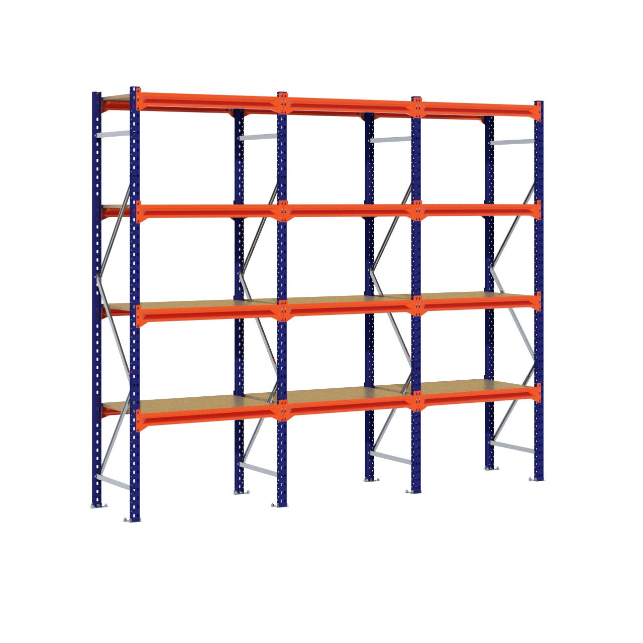Grootvakstelling 2.500 mm x 3.000 mm x 600 mm (HxLxD) - 4 niveaus