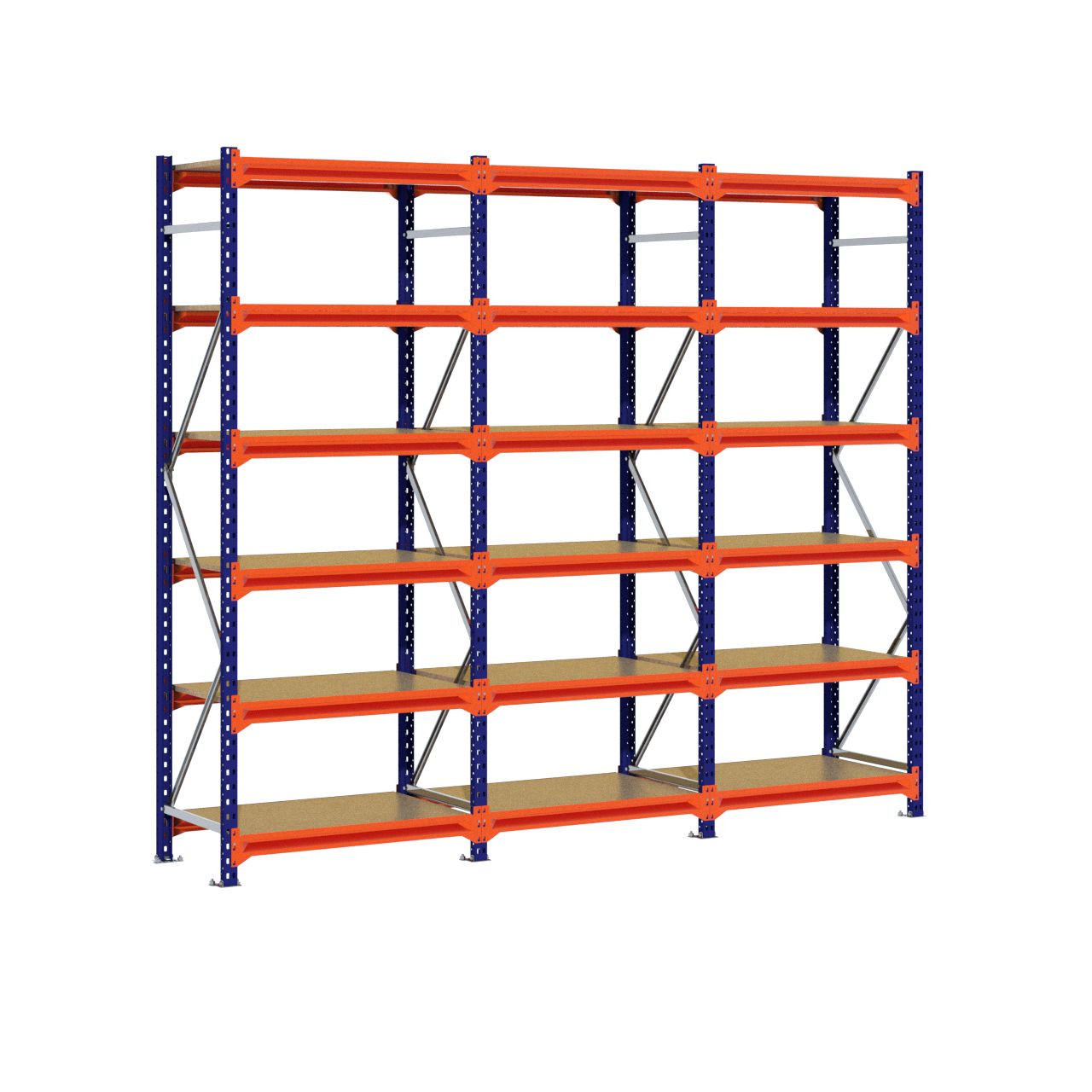 Grootvakstelling 2.500 mm x 3.000 mm x 600 mm (HxLxD) - 6 niveaus