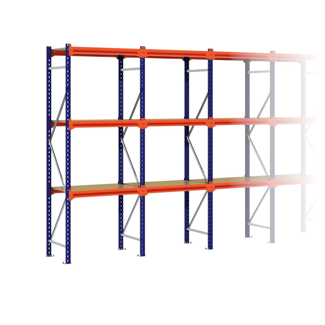 Grootvakstelling 2.500 mm x 5.750 mm x 600 mm (HxLxD) - 3 niveaus
