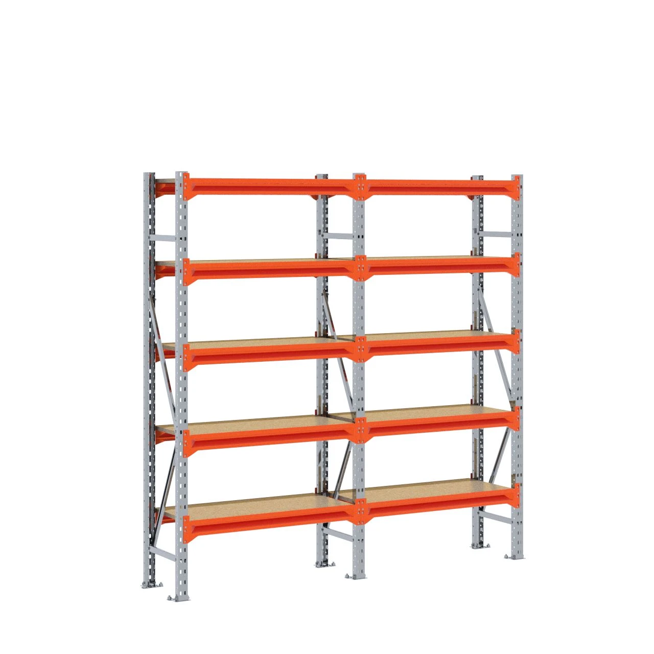 Grootvakstelling 2.000 mm x 1.950 mm x 400 mm (HxLxD) - 5 niveaus GALVA