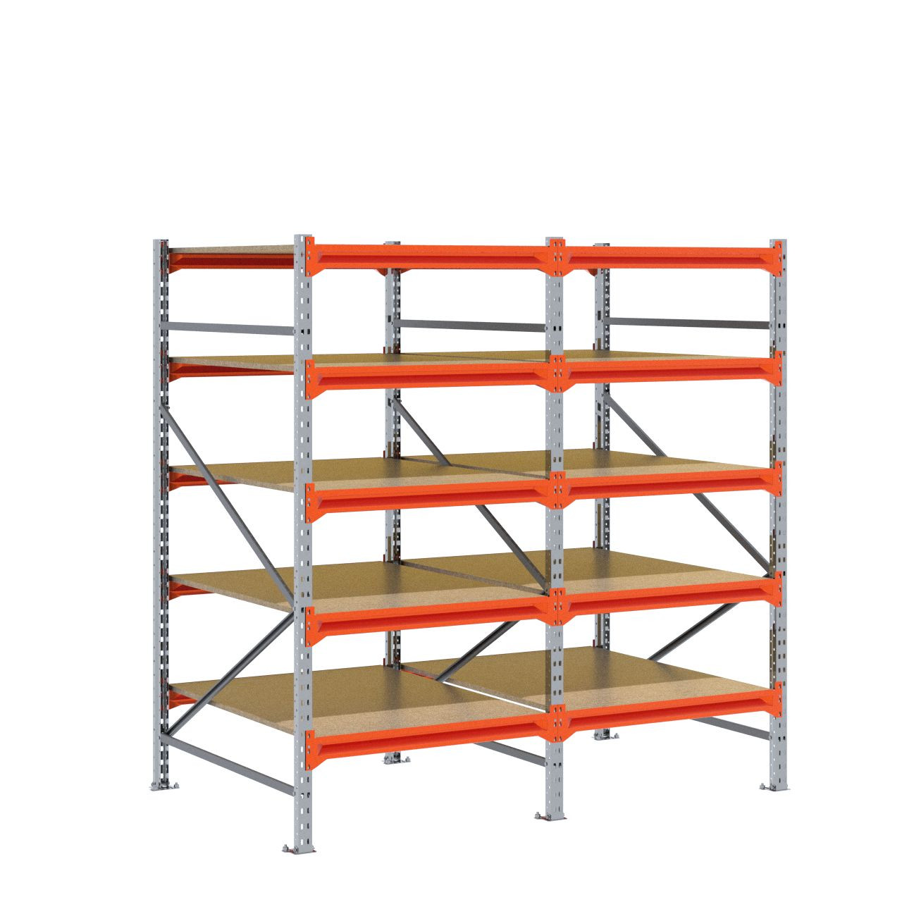 Grootvakstelling 2.000 mm x 1.950 mm x 1.200 mm (HxLxD) - 5 niveaus GALVA