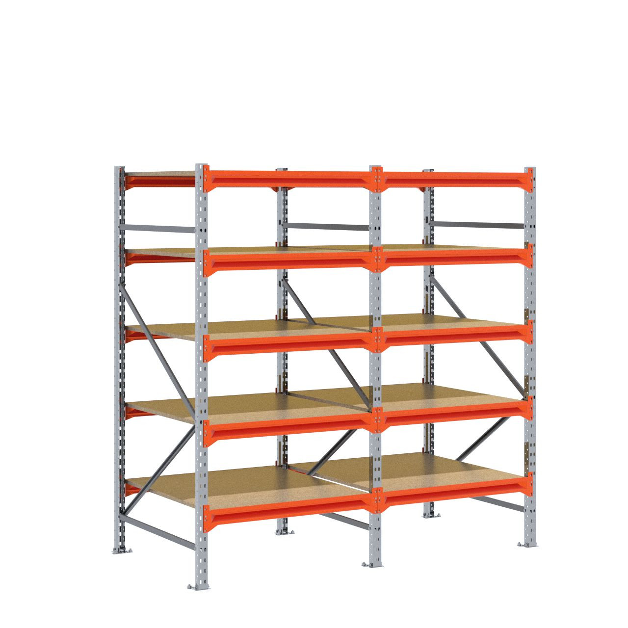 Grootvakstelling 2.000 mm x 1.950 mm x 1.000 mm (HxLxD) - 5 niveaus GALVA