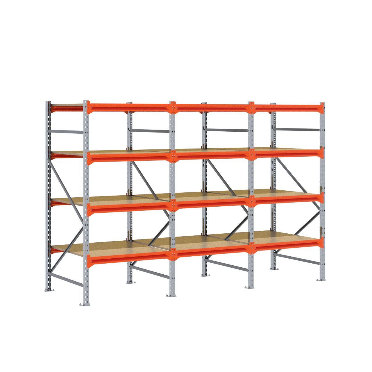 Grootvakstelling 2.000 mm x 3.000 mm x 1.000 mm (HxLxD) - 4 niveaus GALVA
