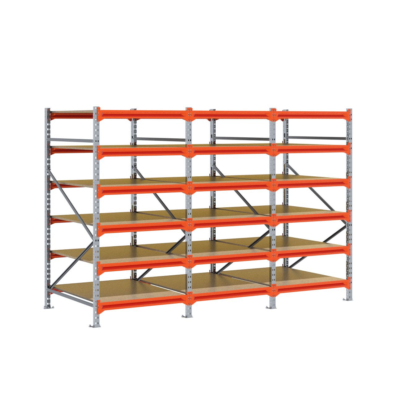 Grootvakstelling 2.000 mm x 3.000 mm x 1.200 mm (HxLxD) - 6 niveaus GALVA
