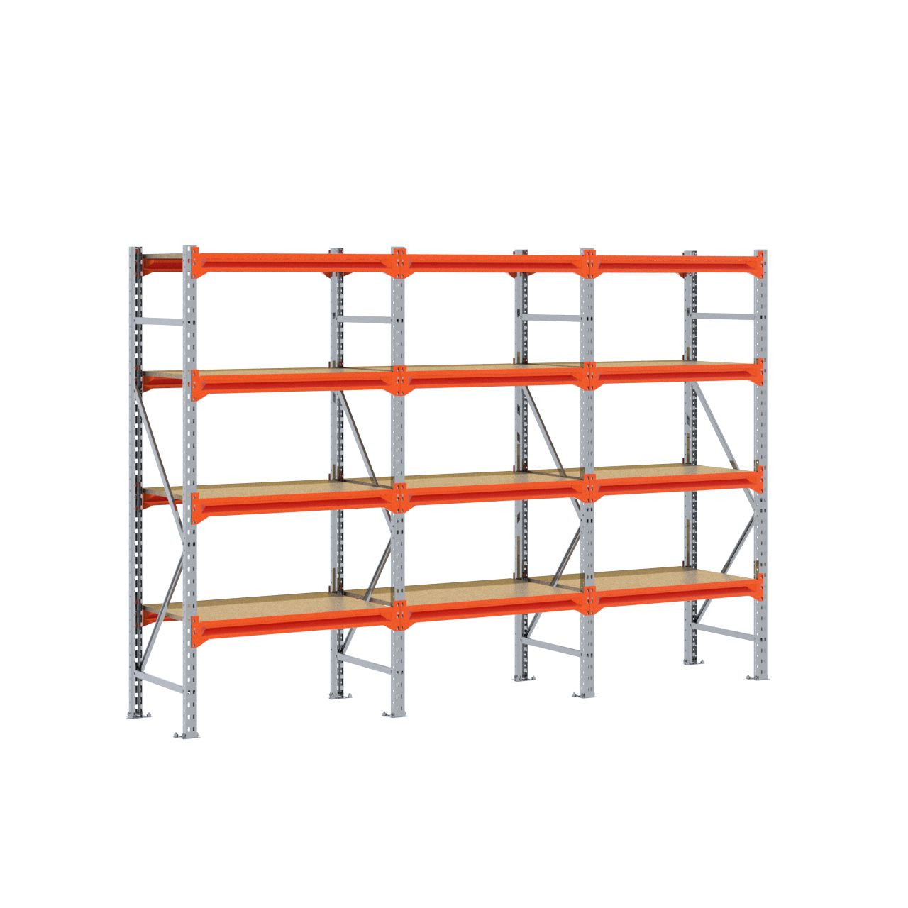 Grootvakstelling 2.000 mm x 3.000 mm x 600 mm (HxLxD) - 4 niveaus GALVA