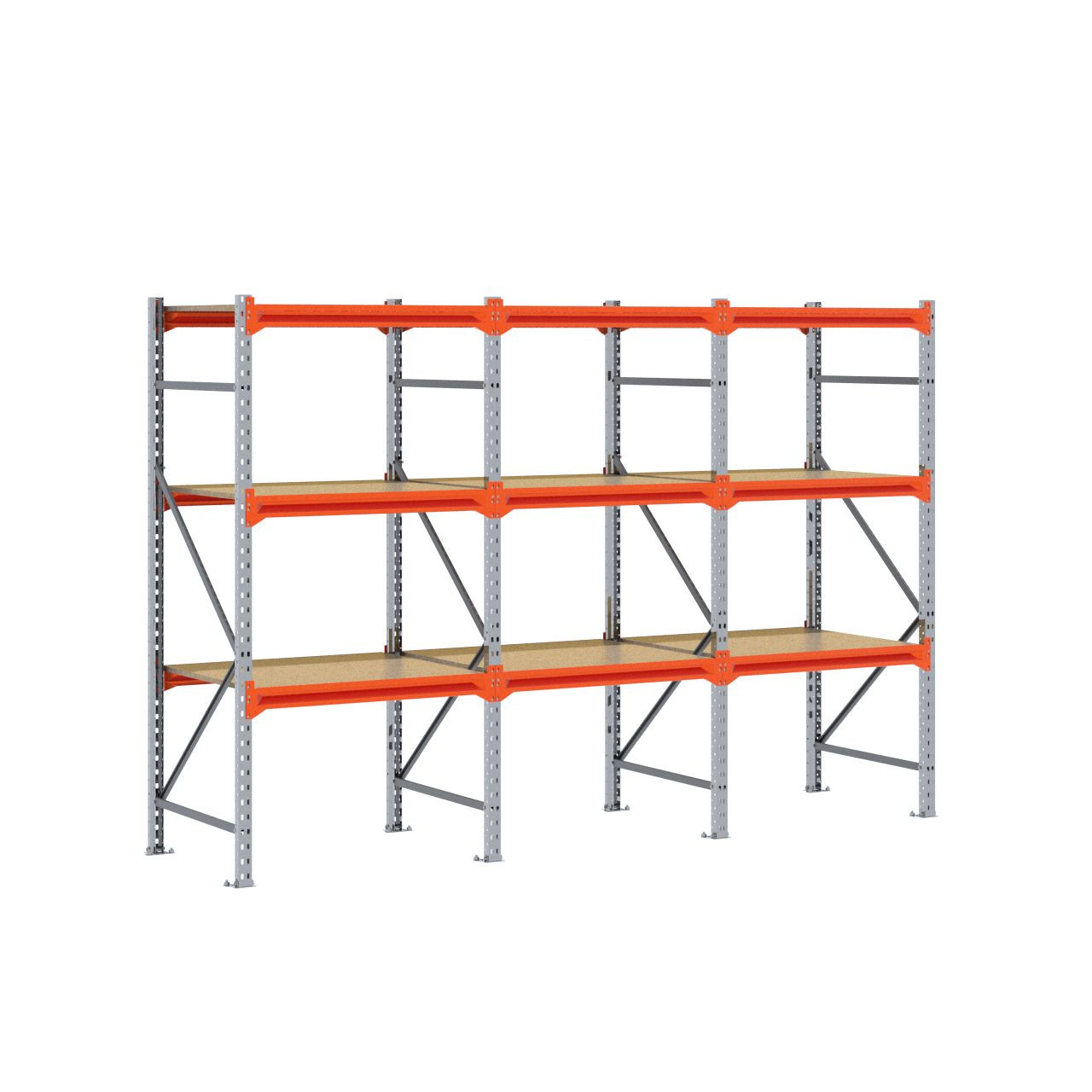 Grootvakstelling 2.000 mm x 3.000 mm x 800 mm (HxLxD) - 3 niveaus GALVA