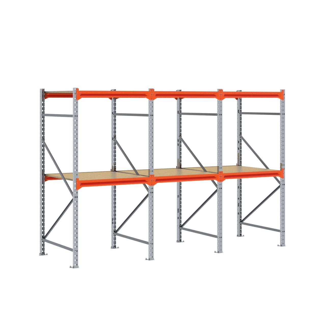 Grootvakstelling 2.000 mm x 3.000 mm x 1.000 mm (HxLxD) - 2 niveaus GALVA