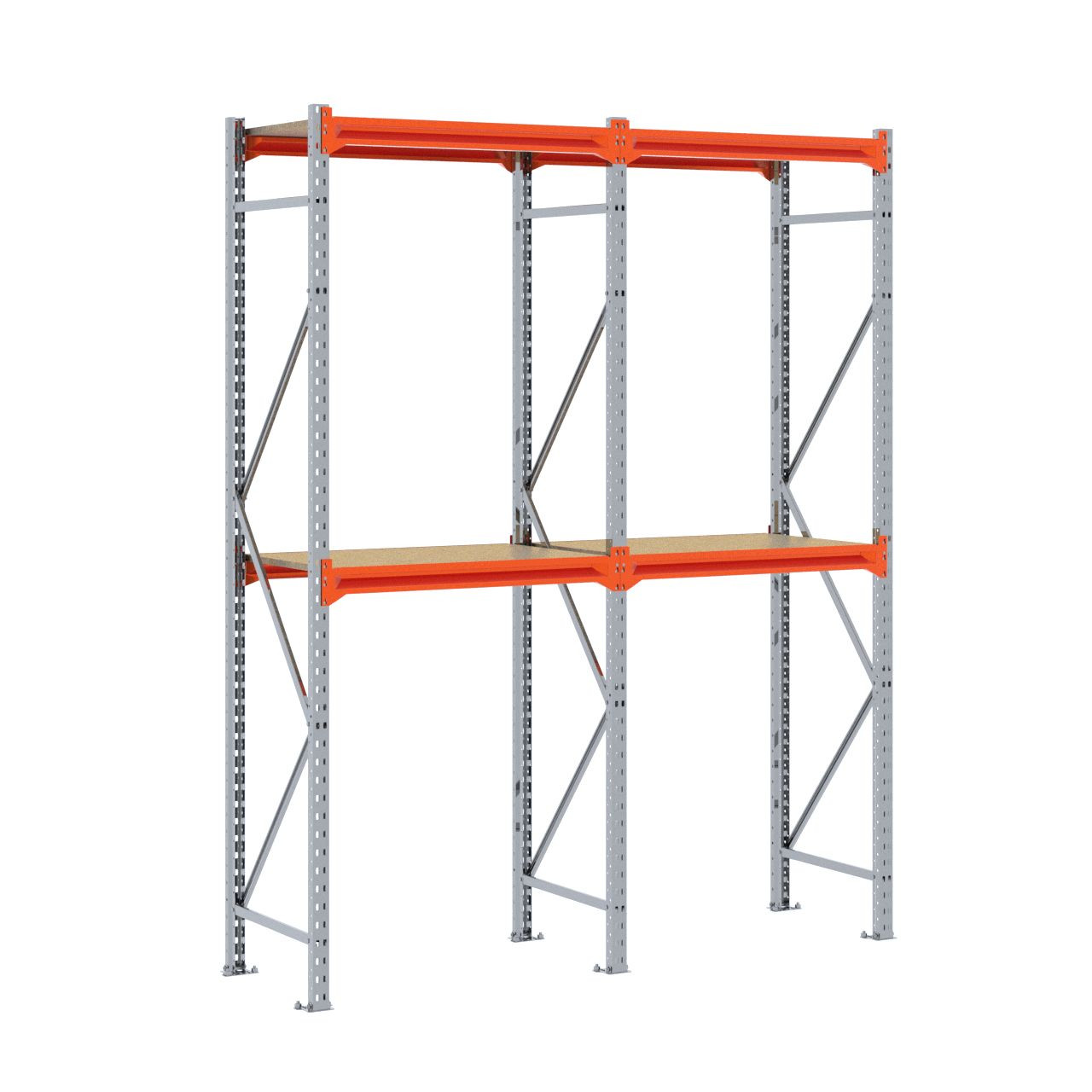 Grootvakstelling 2.500 mm x 1.950 mm x 600 mm (HxLxD) - 2 niveaus GALVA