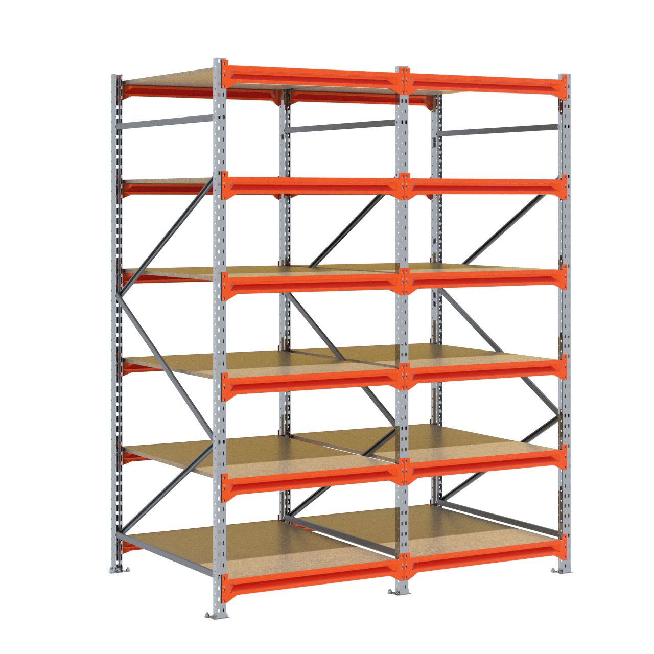 Grootvakstelling 2.500 mm x 1.950 mm x 1.200 mm (HxLxD) - 6 niveaus GALVA