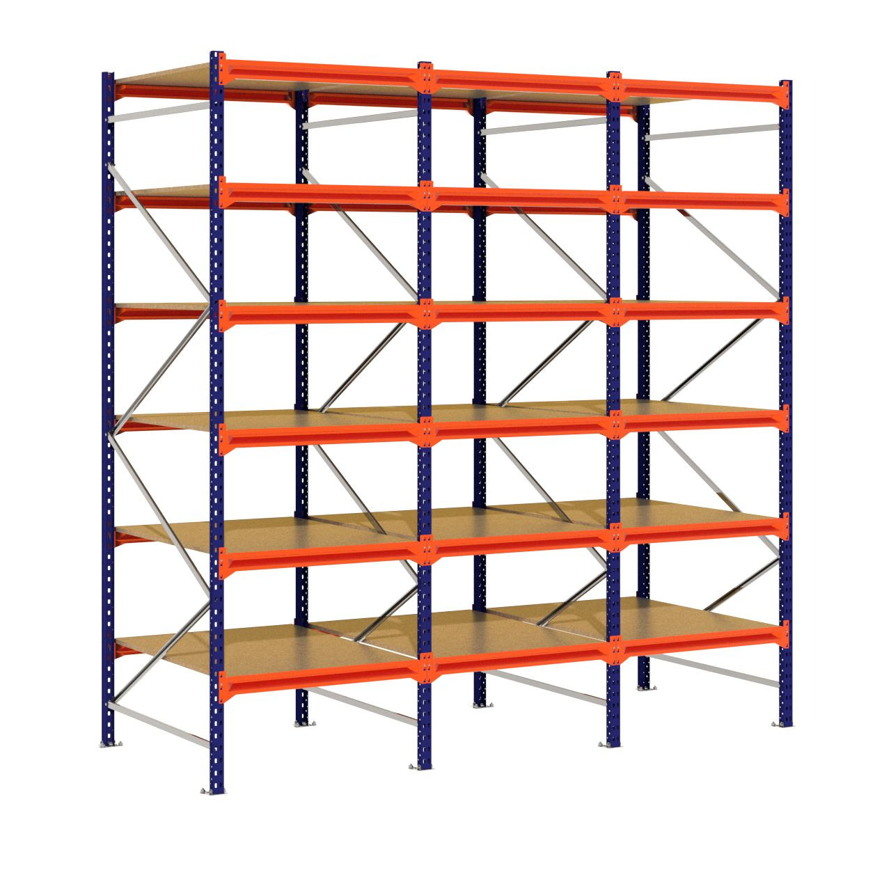 Grootvakstelling 3.000 mm x 3.000 mm x 1.200 mm (HxLxD) - 6 niveaus