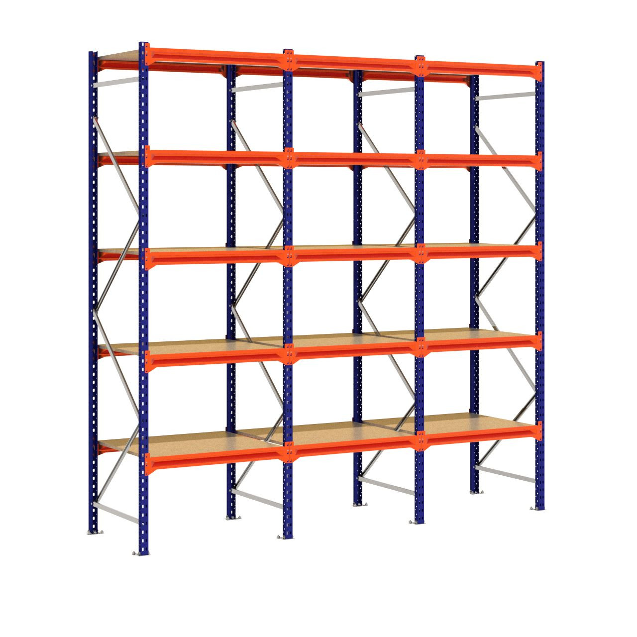 Grootvakstelling 3.000 mm x 3.000 mm x 800 mm (HxLxD) - 5 niveaus