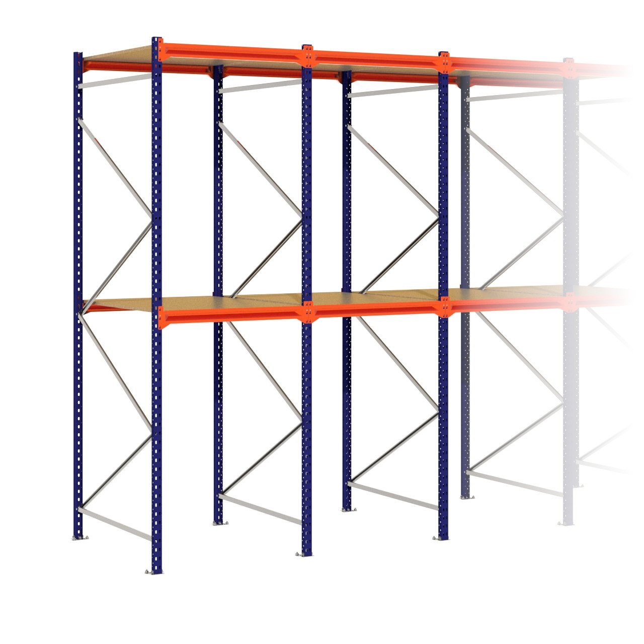 Grootvakstelling 3.000 mm x 4.800 mm x 1.200 mm (HxLxD) - 2 niveaus