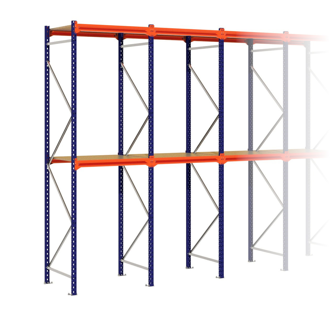 Grootvakstelling 3.000 mm x 4.800 mm x 800 mm (HxLxD) - 2 niveaus
