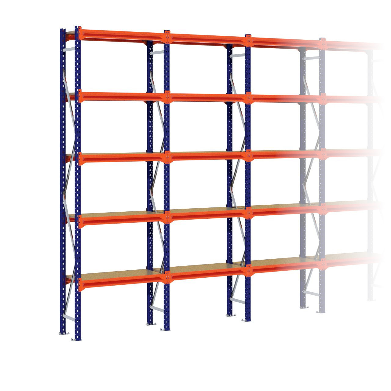 Grootvakstelling 3.000 mm x 5.750 mm x 400 mm (HxLxD) - 5 niveaus