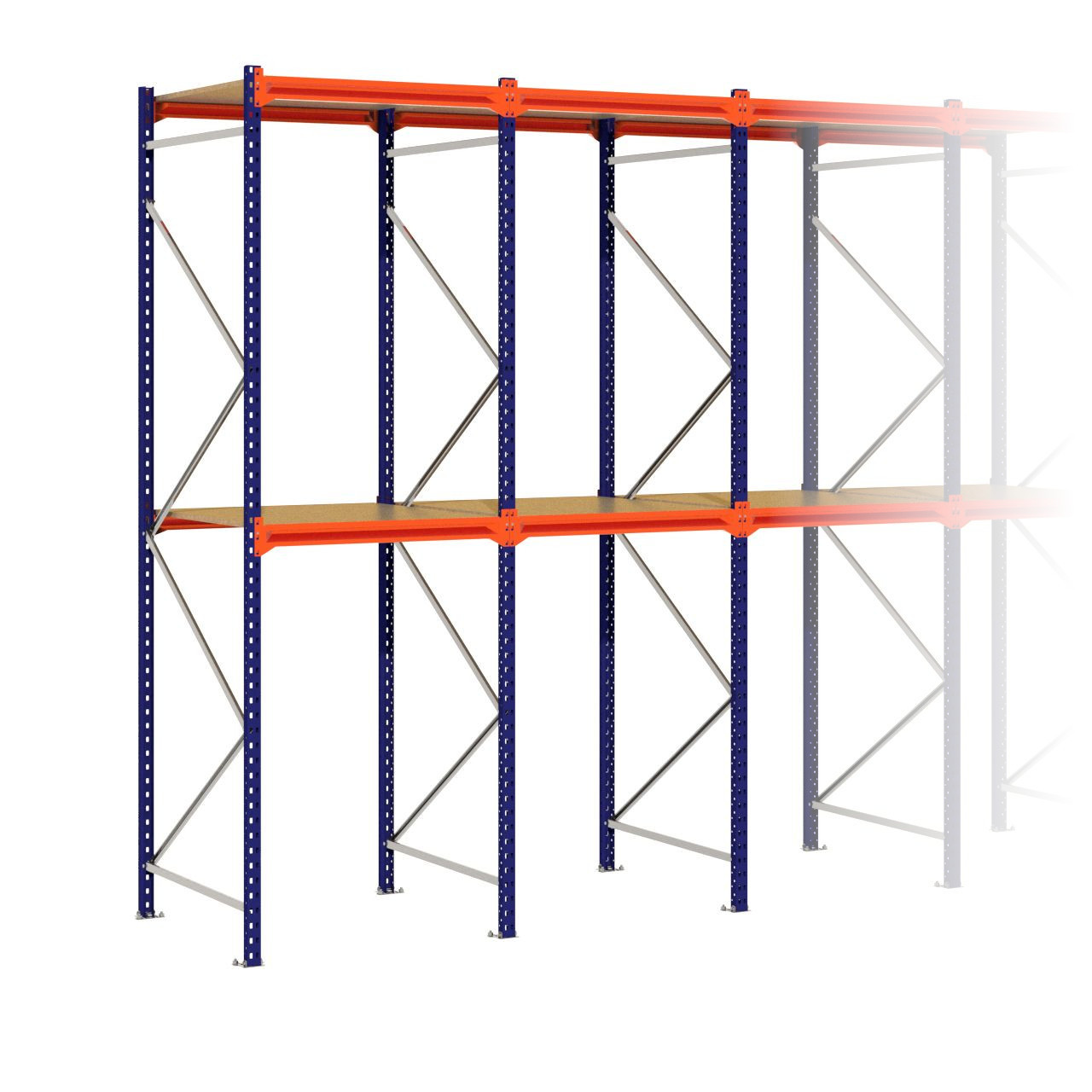 Grootvakstelling 3.000 mm x 8.600 mm x 1.000 mm (HxLxD) - 2 niveaus