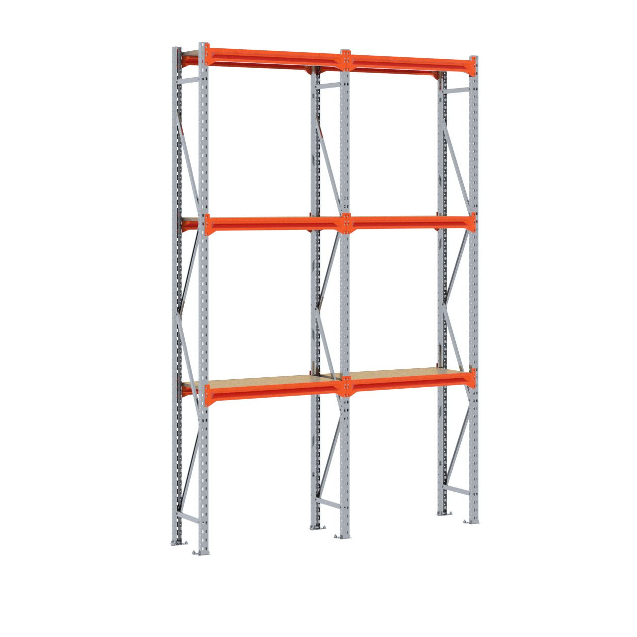 Grootvakstelling 3.000 mm x 1.950 mm x 400 mm (HxLxD) - 3 niveaus GALVA