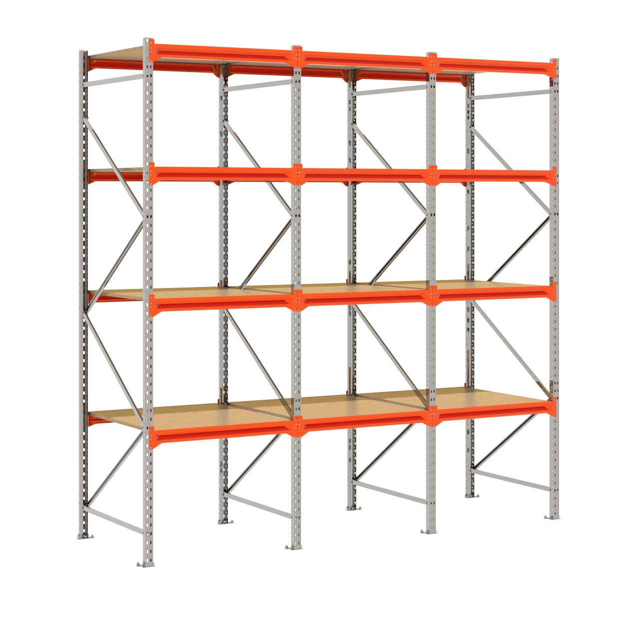 Grootvakstelling 3.000 mm x 3.000 mm x 1.000 mm (HxLxD) - 4 niveaus GALVA