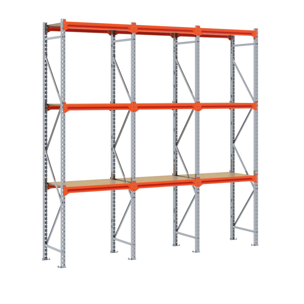 Grootvakstelling 3.000 mm x 3.000 mm x 600 mm (HxLxD) - 3 niveaus GALVA