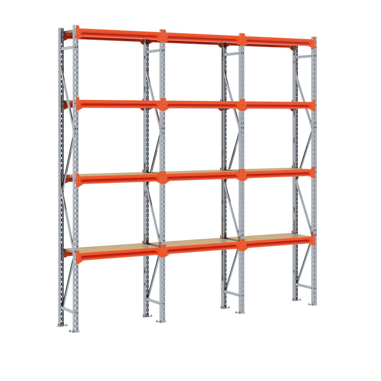 Grootvakstelling 3.000 mm x 3.000 mm x 400 mm (HxLxD) - 4 niveaus GALVA