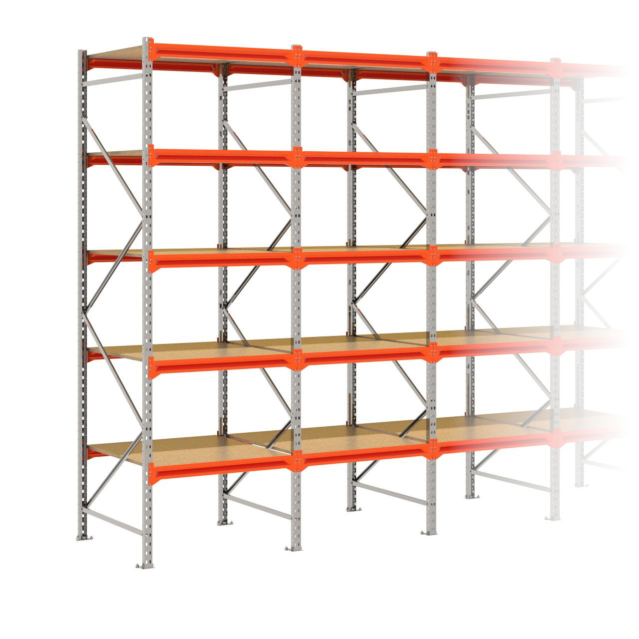 Grootvakstelling 3.000 mm x 5.750 mm x 1.000 mm (HxLxD) - 5 niveaus GALVA
