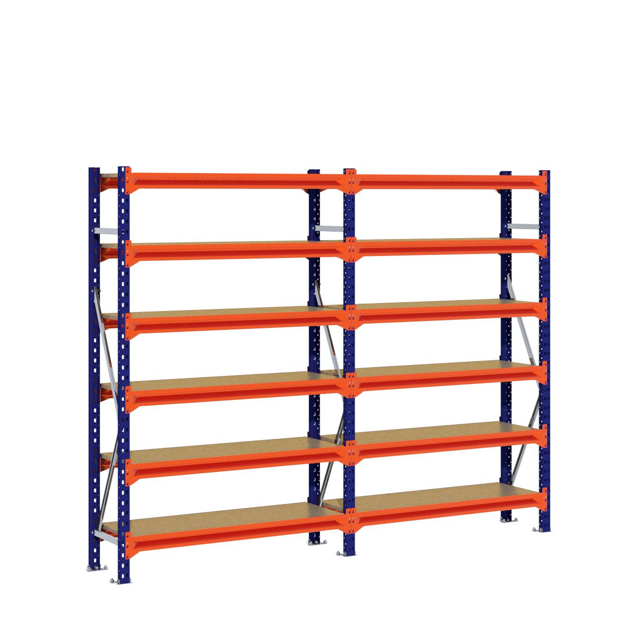 Grootvakstelling 2.000 mm x 2.500 mm x 400 mm (HxLxD) - 6 niveaus