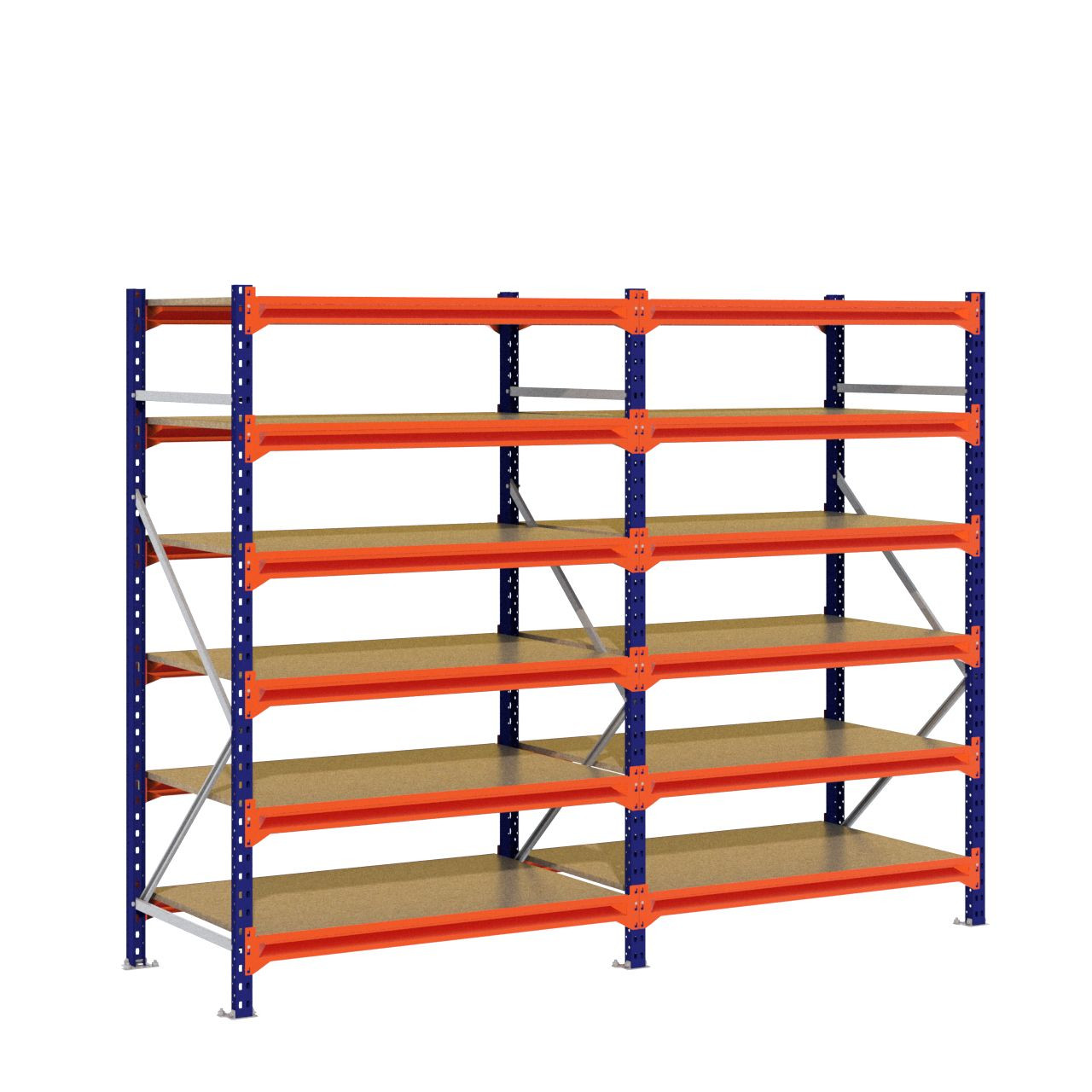 Grootvakstelling 2.000 mm x 2.500 mm x 800 mm (HxLxD) - 6 niveaus