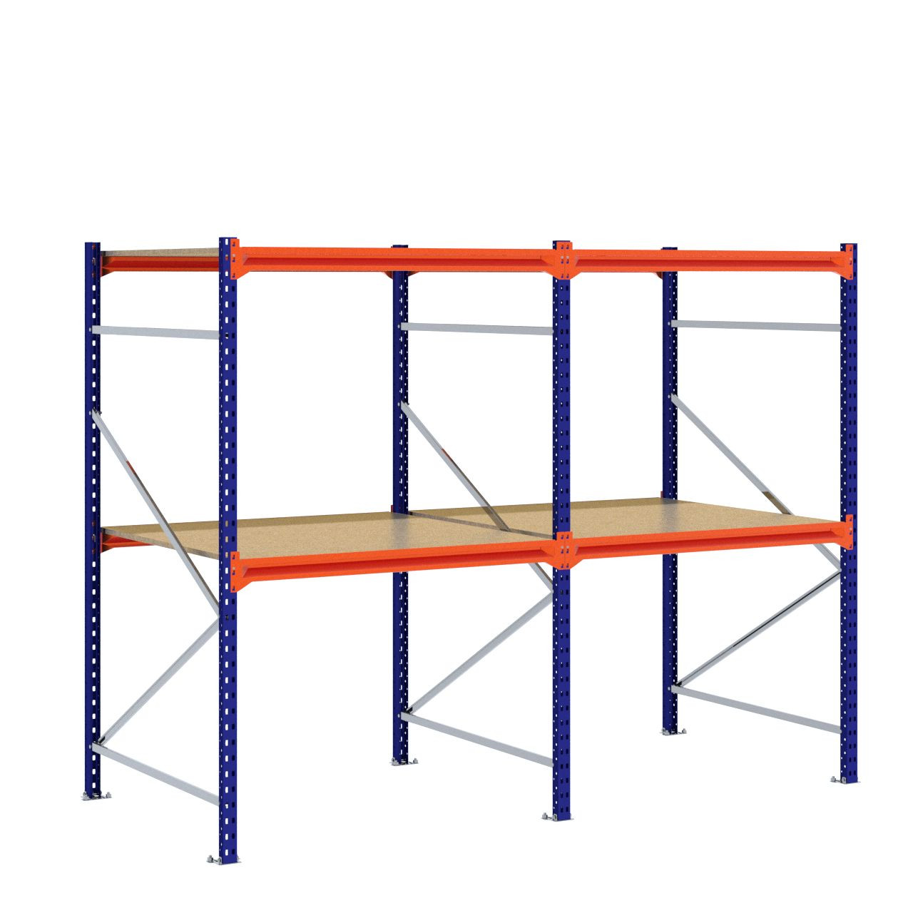 Grootvakstelling 2.000 mm x 2.500 mm x 1.200 mm (HxLxD) - 2 niveaus