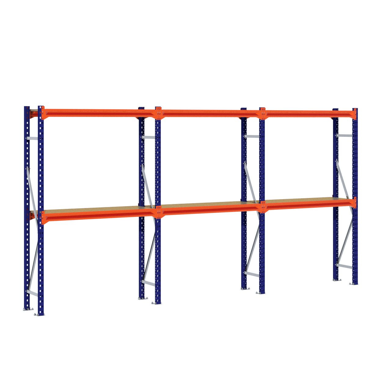 Grootvakstelling 2.000 mm x 3.800 mm x 400 mm (HxLxD) - 2 niveaus
