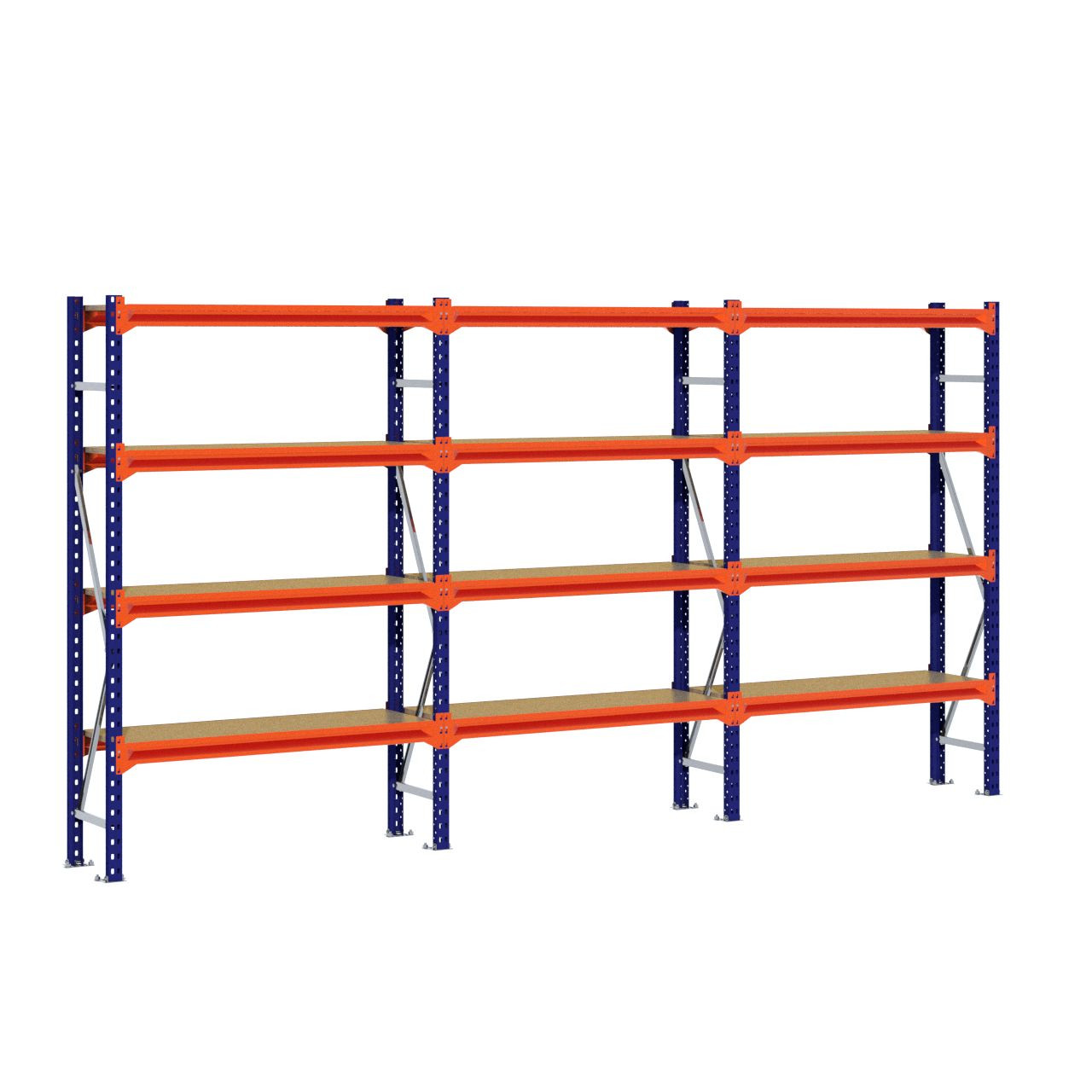 Grootvakstelling 2.000 mm x 3.800 mm x 400 mm (HxLxD) - 4 niveaus
