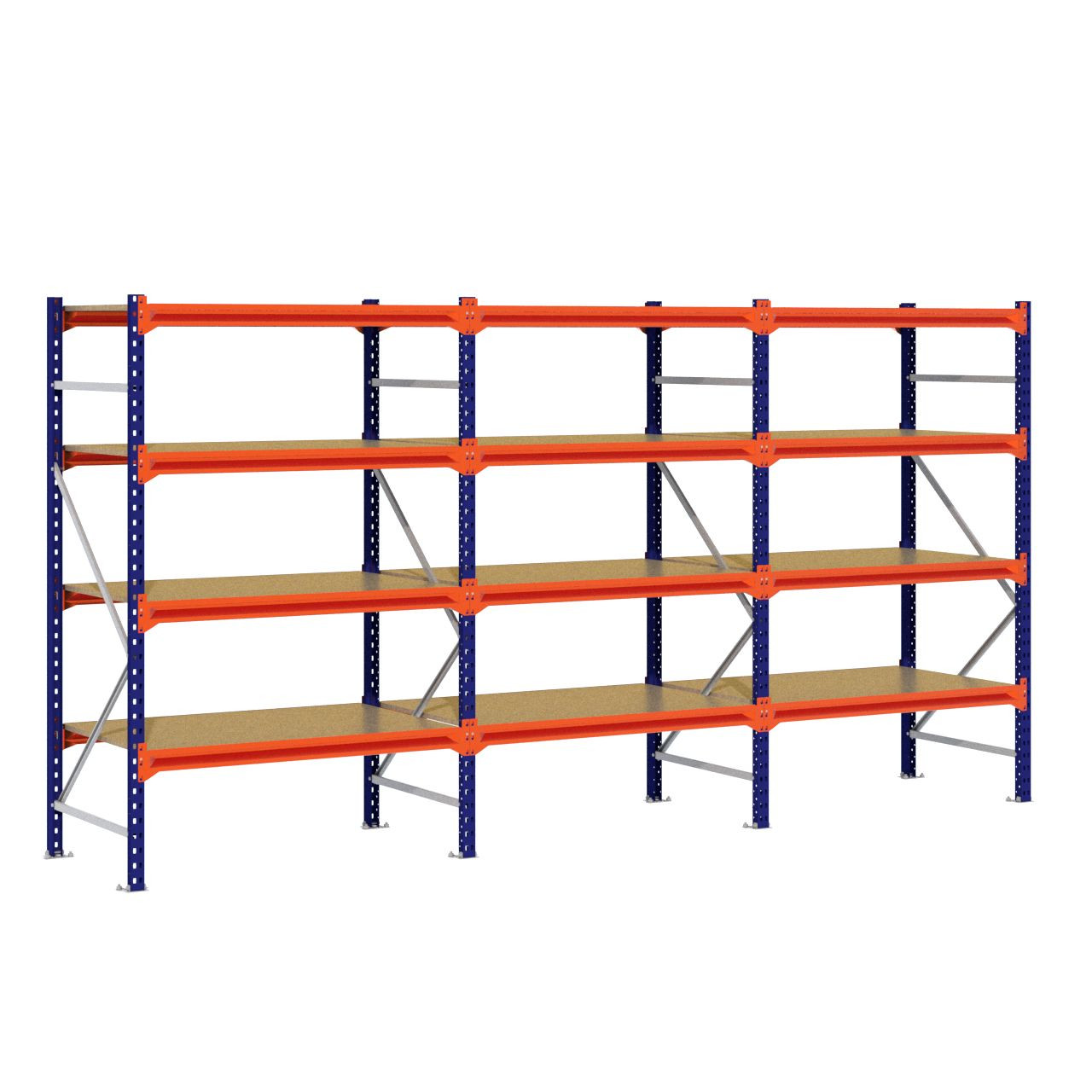 Grootvakstelling 2.000 mm x 3.800 mm x 800 mm (HxLxD) - 4 niveaus
