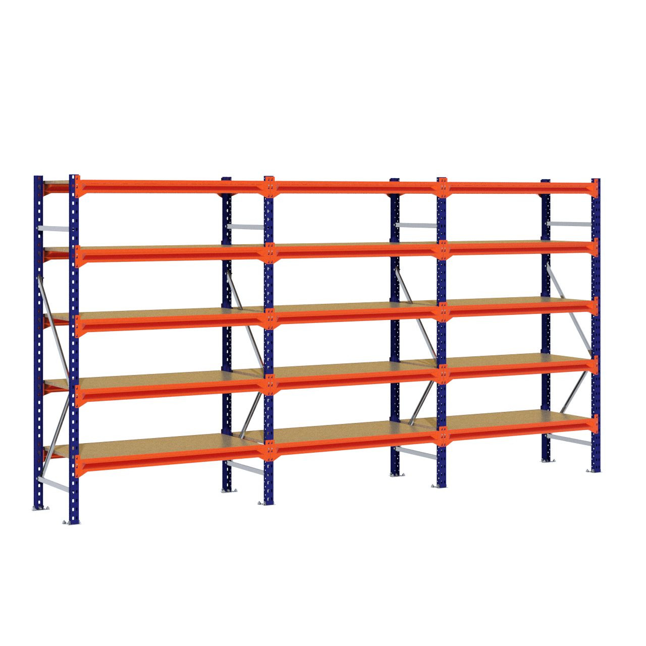 Grootvakstelling 2.000 mm x 3.800 mm x 600 mm (HxLxD) - 5 niveaus