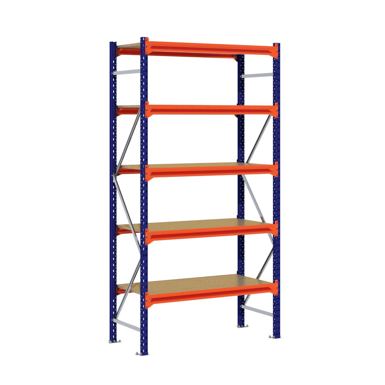 Grootvakstelling 2.500 mm x 1.300 mm x 600 mm (HxLxD) - 5 niveaus