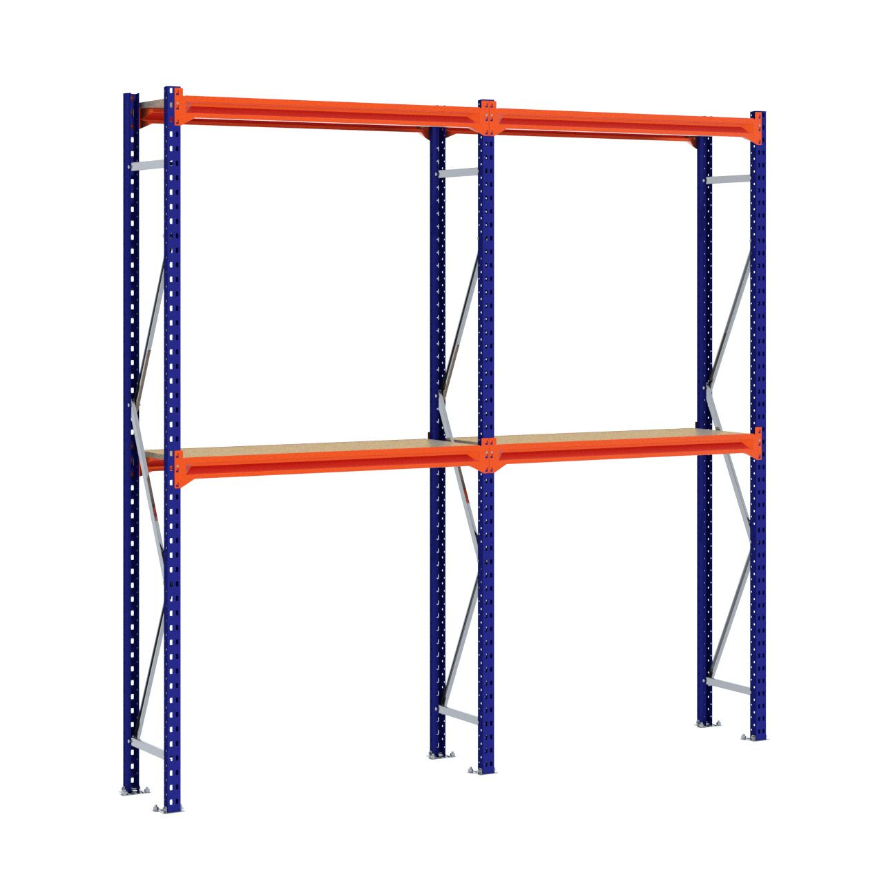 Grootvakstelling 2.500 mm x 2.500 mm x 400 mm (HxLxD) - 2 niveaus