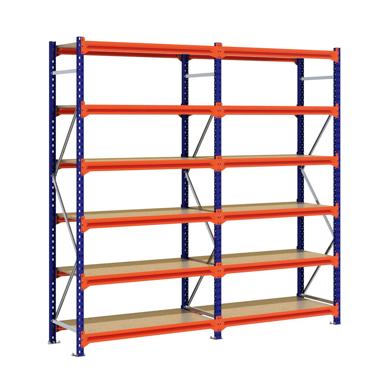 Grootvakstelling 2.500 mm x 2.500 mm x 600 mm (HxLxD) - 6 niveaus