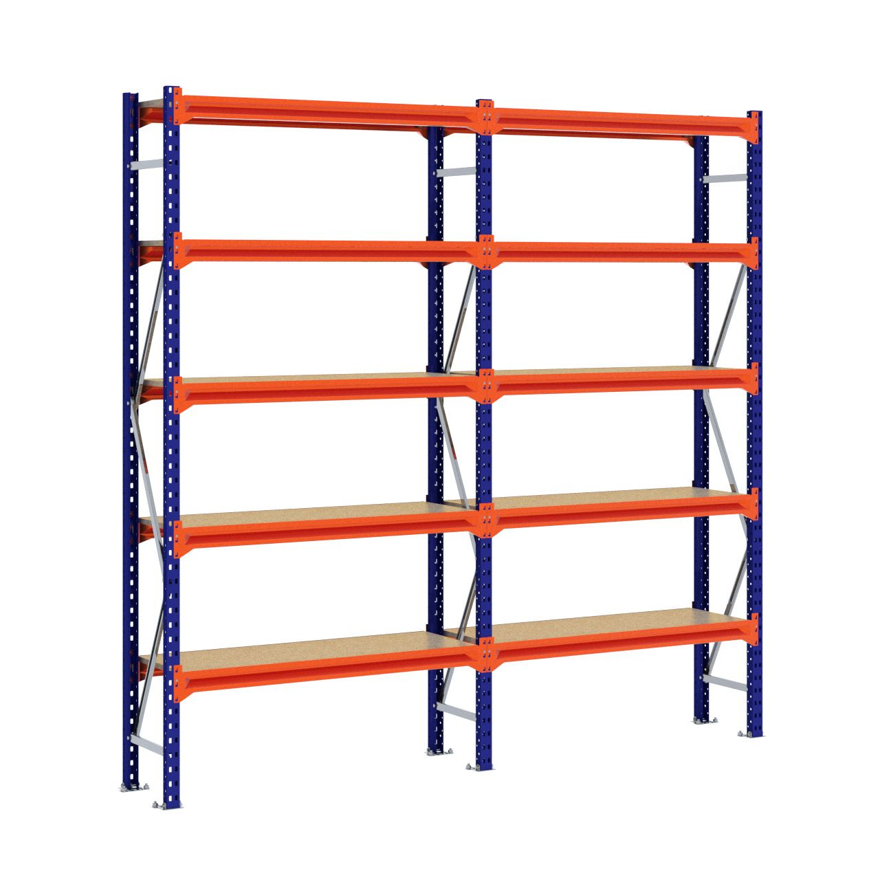 Grootvakstelling 2.500 mm x 2.500 mm x 400 mm (HxLxD) - 5 niveaus