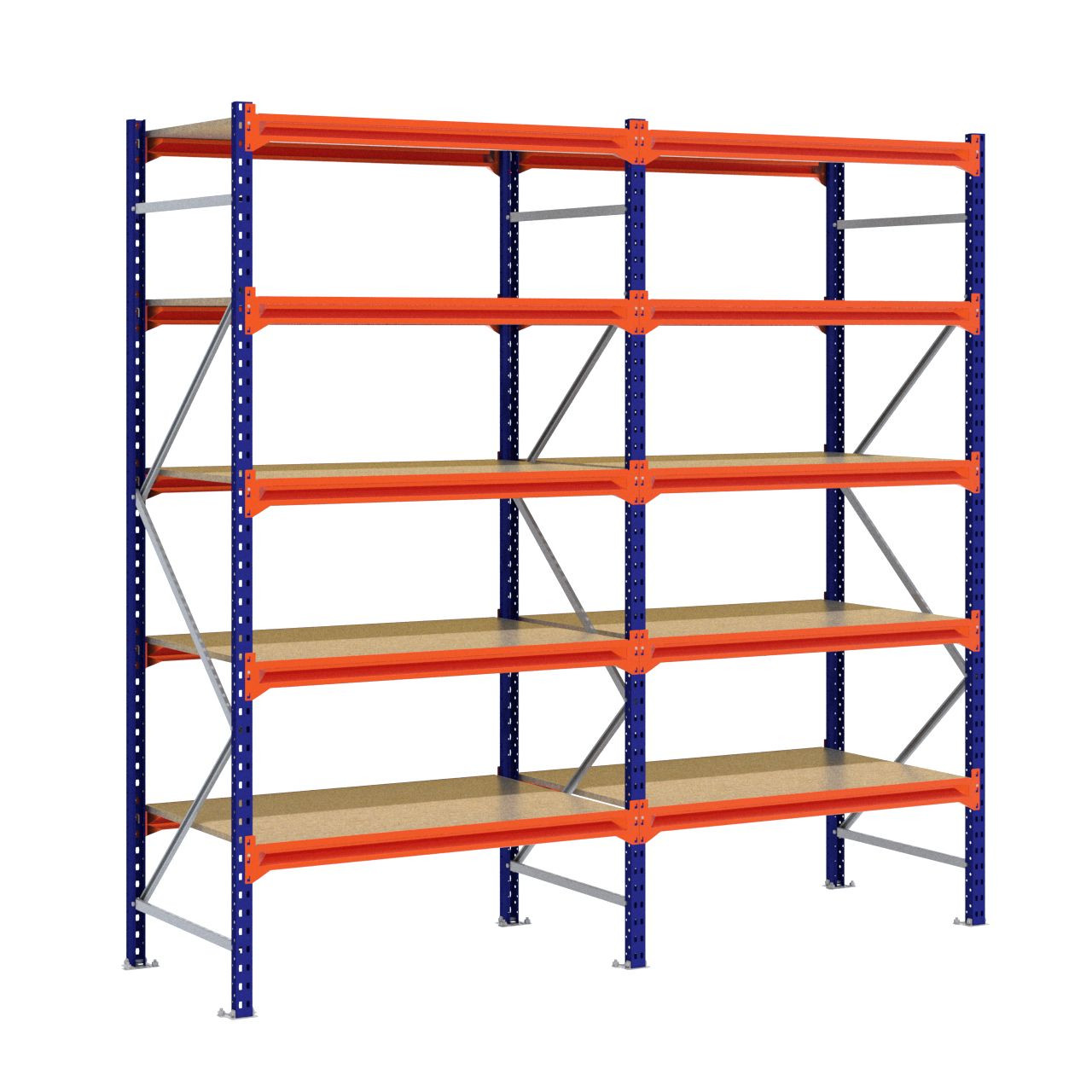 Grootvakstelling 2.500 mm x 2.500 mm x 800 mm (HxLxD) - 5 niveaus
